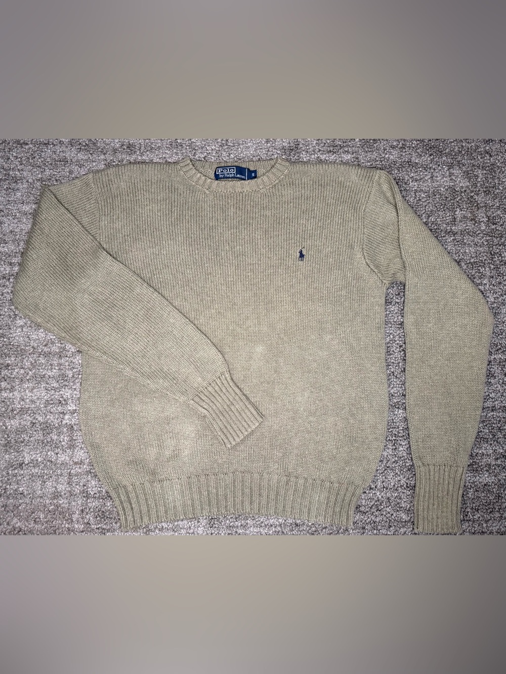 Polo by Ralph Lauren Crewneck Sweater in Sage Green with Navy Pony